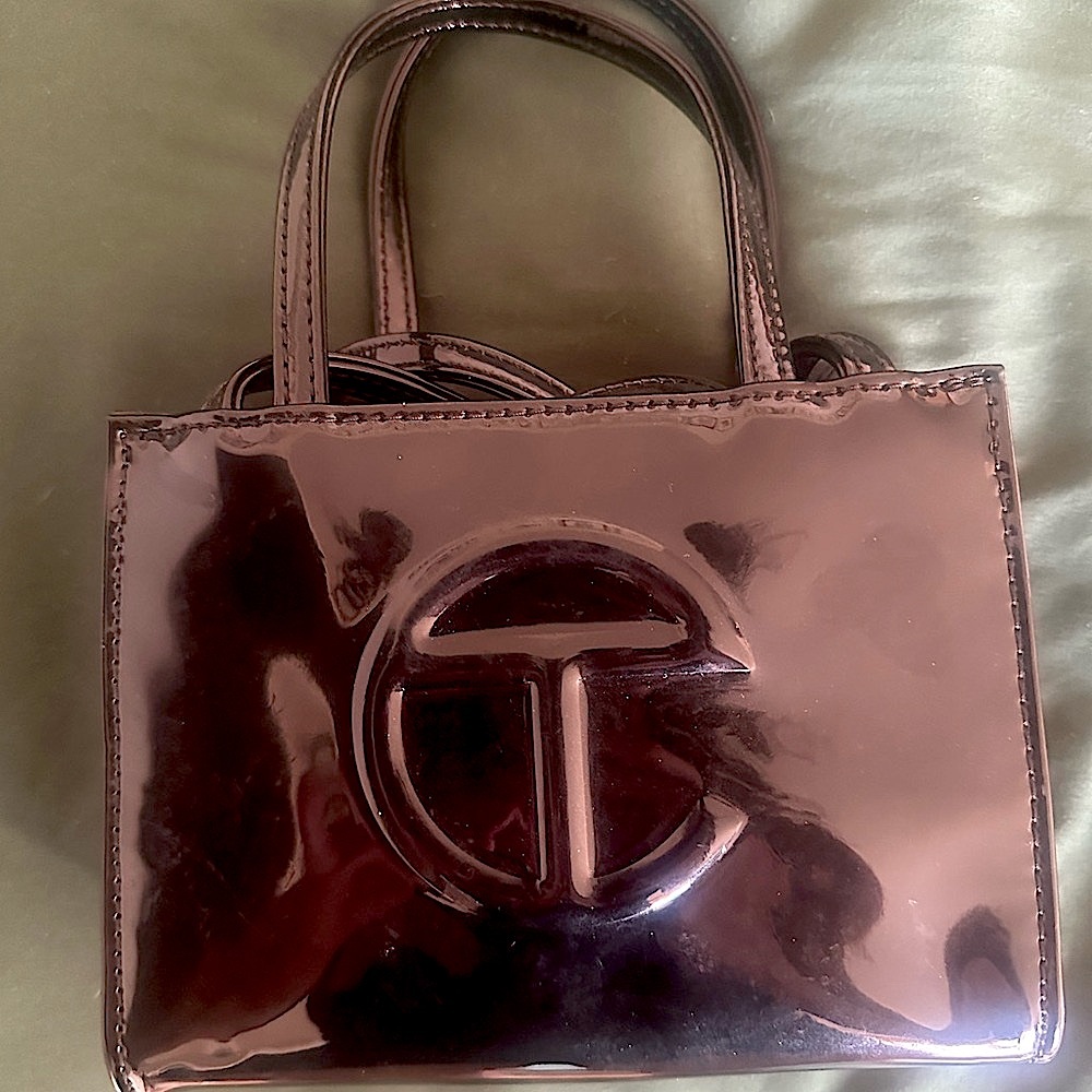 Telfar Women's Black Patent Leather Handbag